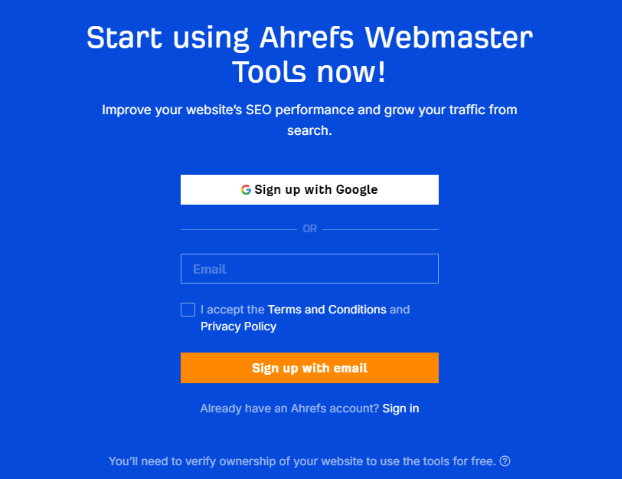 Create An Ahrefs Account