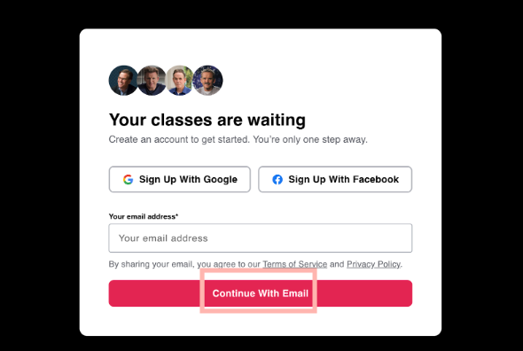 Create Your MasterClass Account