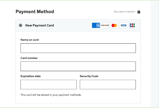  Entering Your Card Details