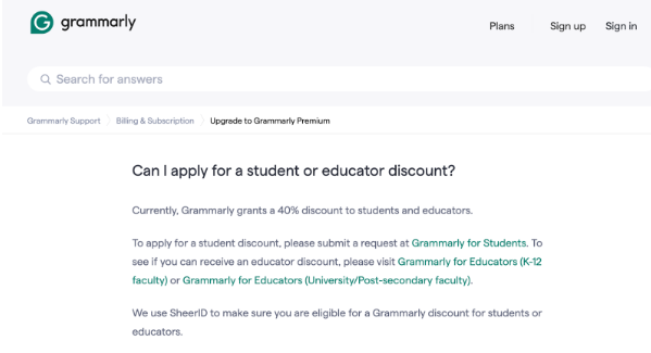 Grammarly For Students