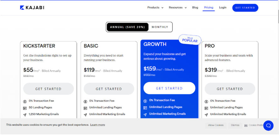 Kajabi Pricing Plans