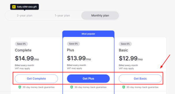 Select Your Preferred Plan