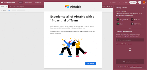 Unlocked A 14-day Free Airtable Access