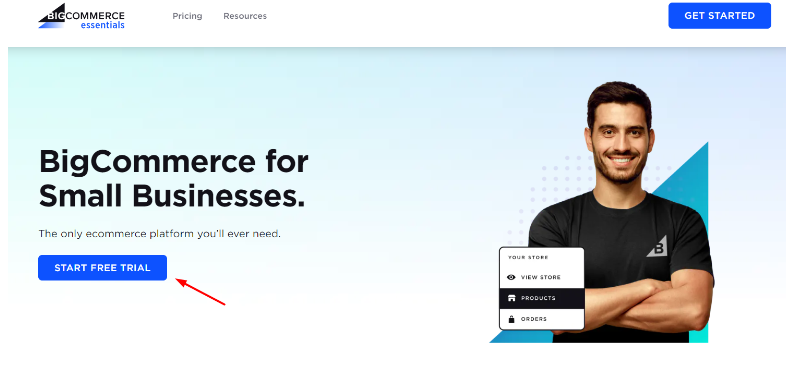BigCommerce Website & Click On The Start Free Trial