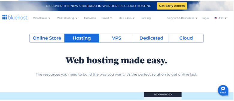 Bluehost’s Subscription Page