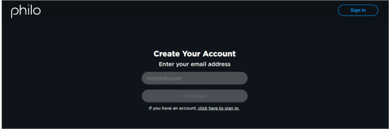 Create Your Philo Account