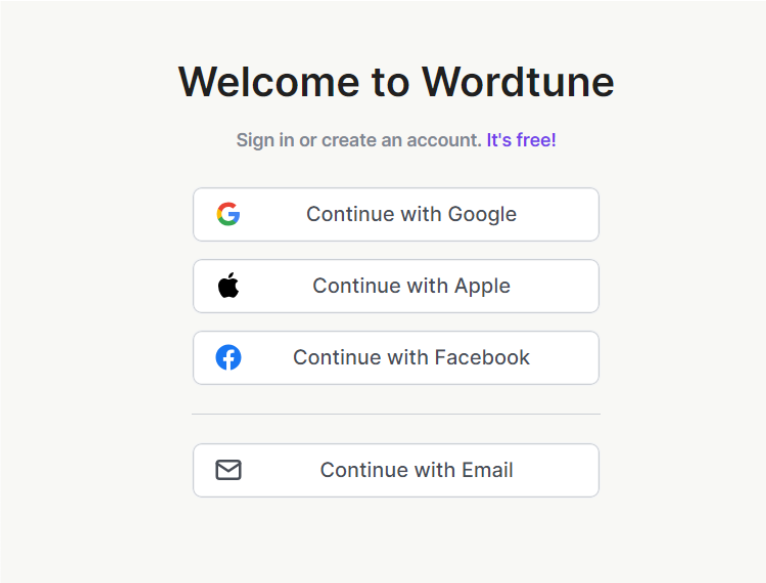 Create Your Wordtune Account