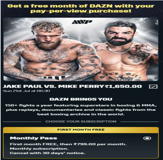 DAZN Membership Plan