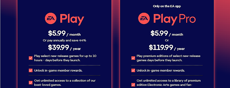 EA Play Membership Plans