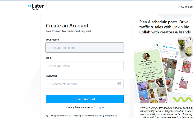 Enter Your Details & Click Create Account