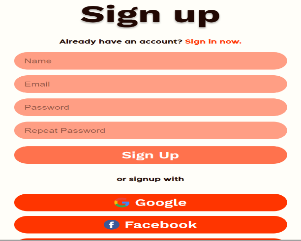 Enter Your Details & Click Sign Up