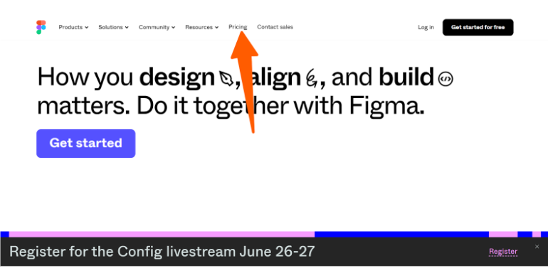 Figma Website & Click The Pricing