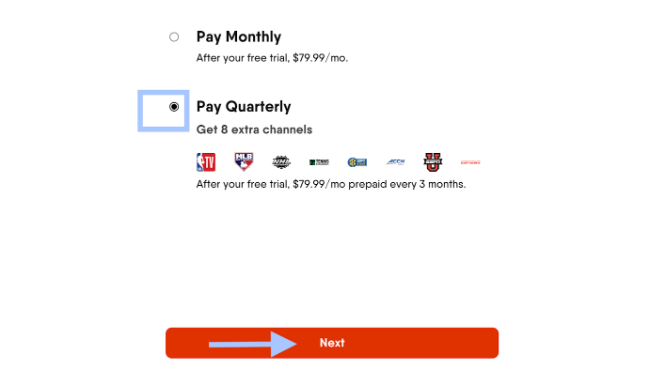 Select Your Payment Duration & Click Next