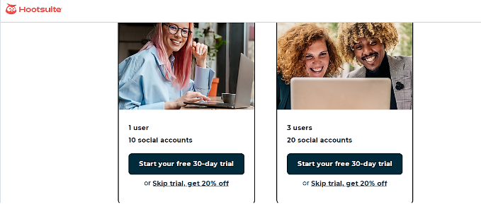 Select Your Plan & Click Start Your 30-day Free Trial