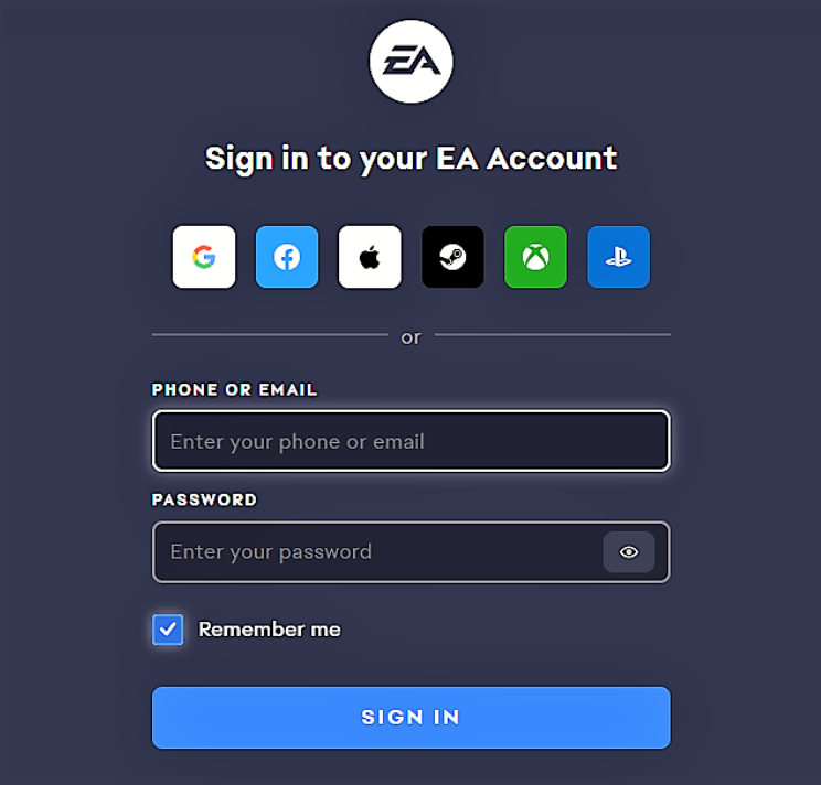 Sign In To Your EA Account