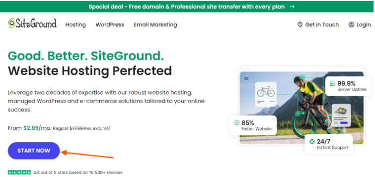 SiteGround’s Website