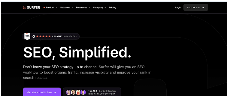 Surfer SEO Website