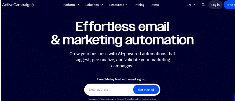 ActiveCampaign's Website