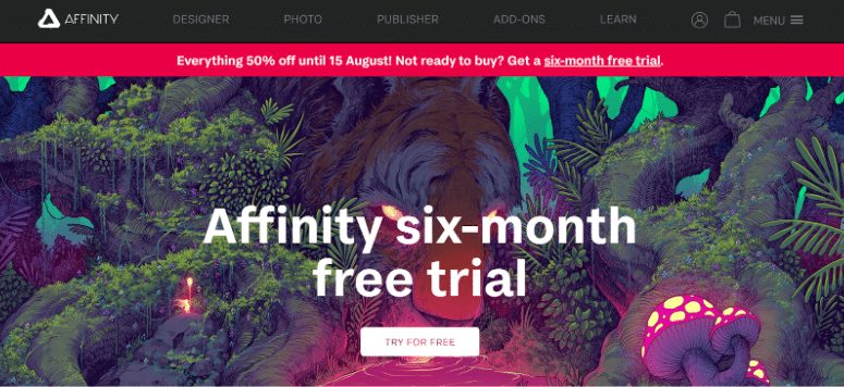 Affinity Designer Free Trial Page