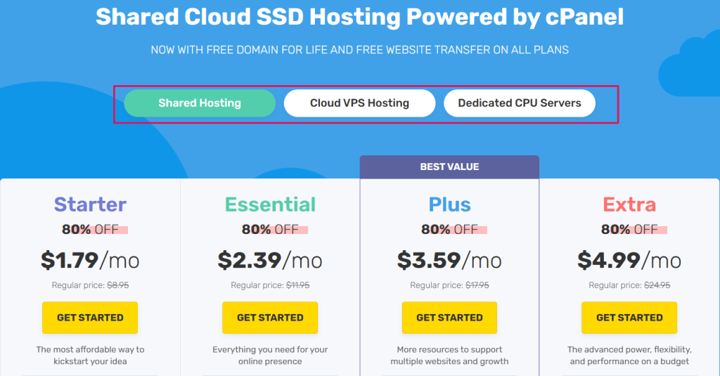 Choose Any Hosting Plan