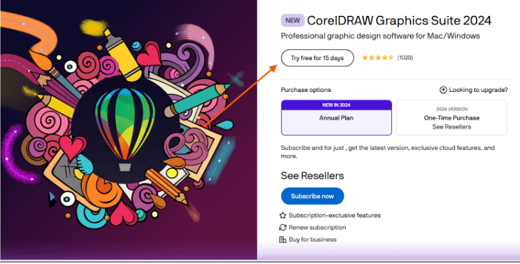 CorelDRAW Free Trial Page