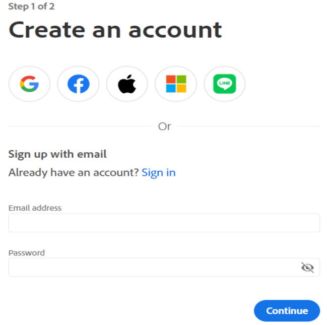 Create Your Account By Entering Your Email Address