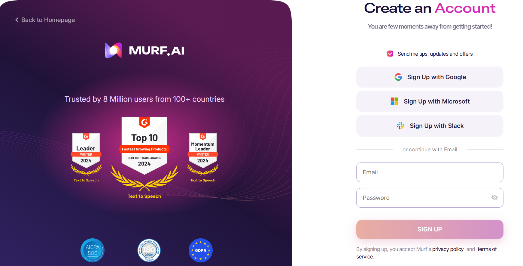 Create Your Murf Account