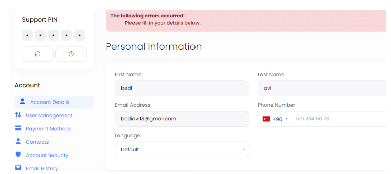 Enter Your Personal Information