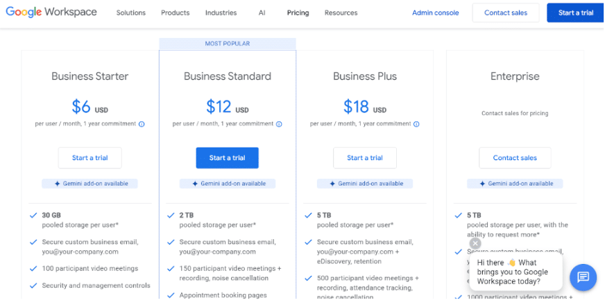 Google Workspace Pricing & Plans