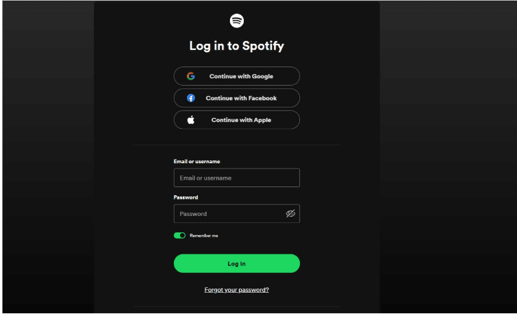 Log In To Spotify