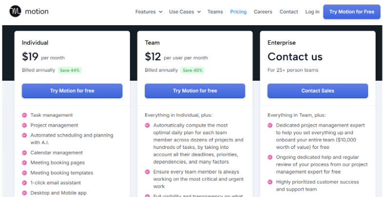 Motion Pricing & Plans