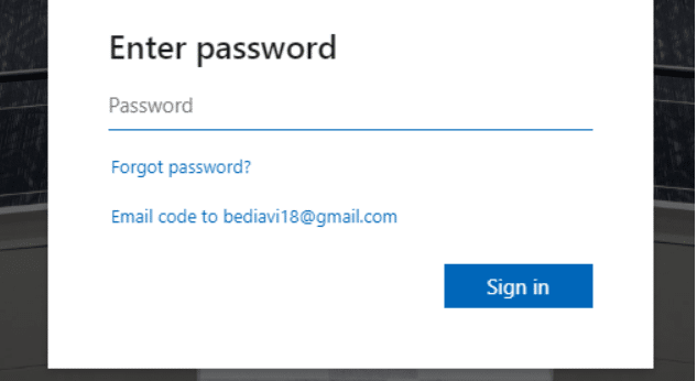 Provide Your Email Password & Press Sign in