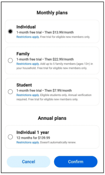 Select Your Preferred Plan