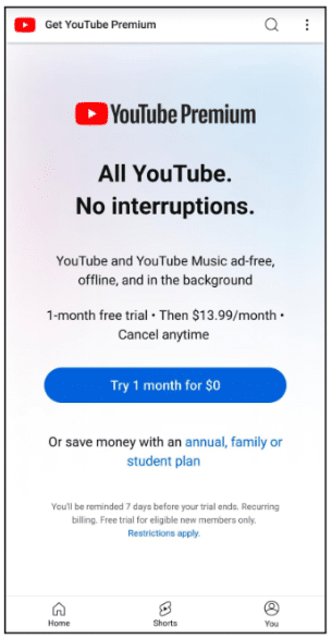 Try 1 Month For $0