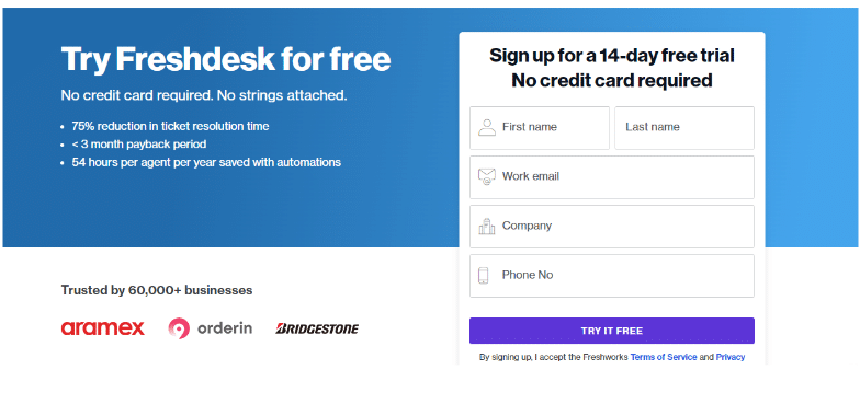 Try FreshDesk For Free