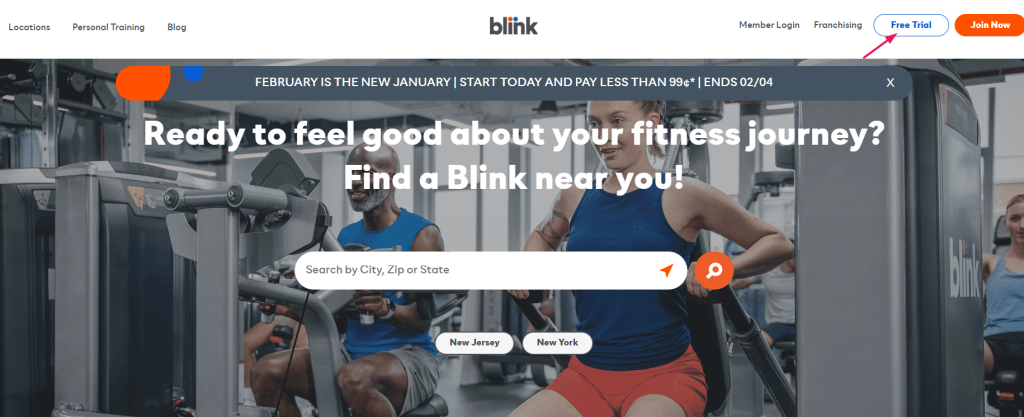 Blink Fitness Website