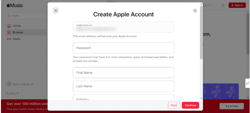 Create Your Apple Account