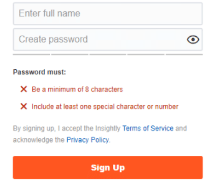 Enter Your Full Name And Password