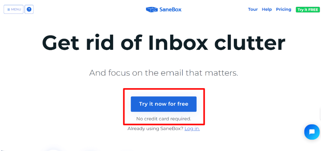 Google Sanebox Website