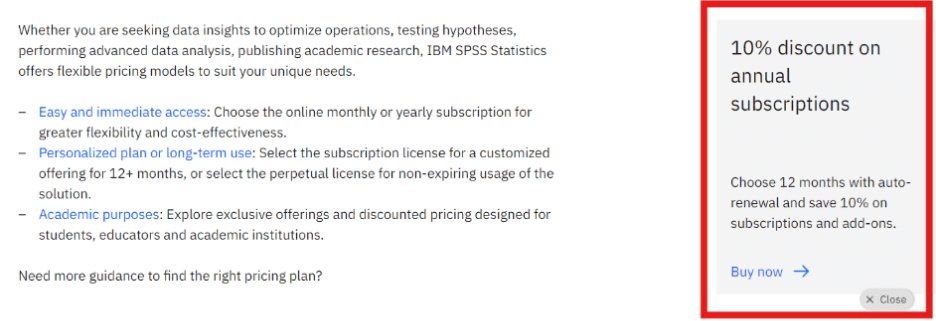 IBM SPSS  Discount