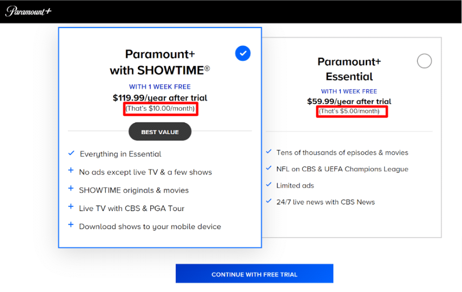 Paramount+ Discount