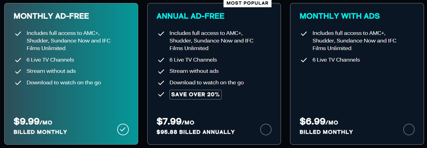 AMC+ Pricing & Plans