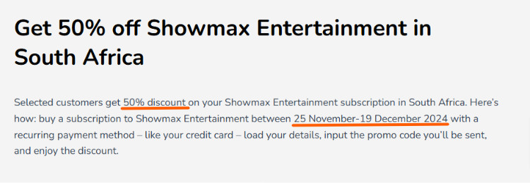 ShowMax Discount