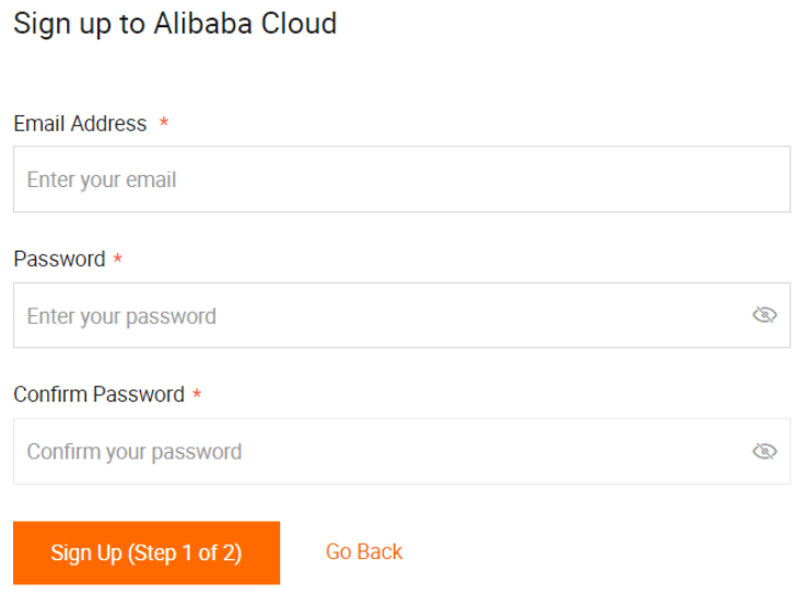 Sign Up To Alibaba Cloud