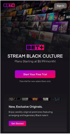 Visit The BET Plus Website