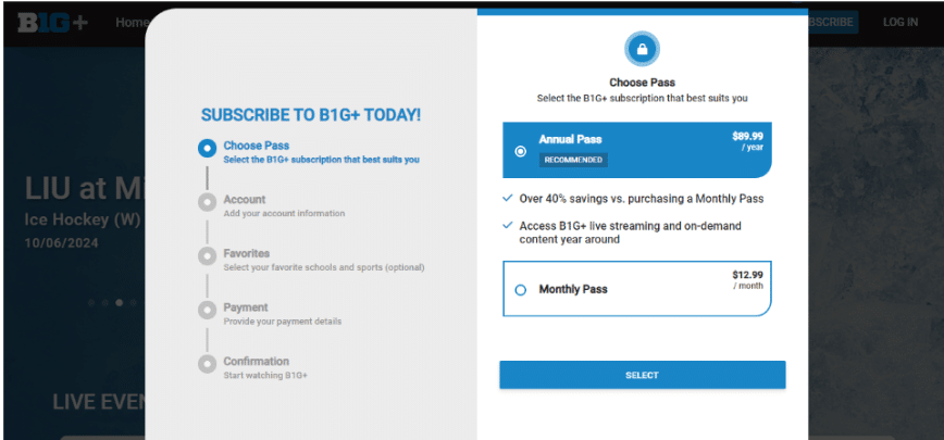 Big Ten Plus Pricing & Plans