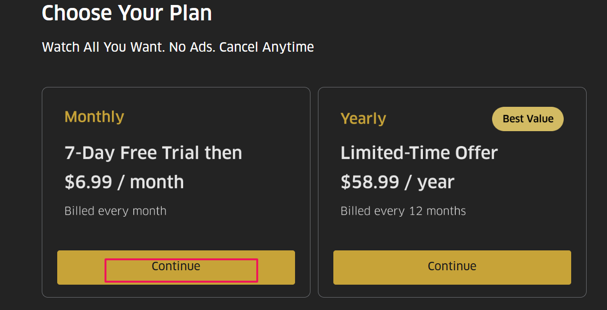 Choose The Subscription Plan You Prefer