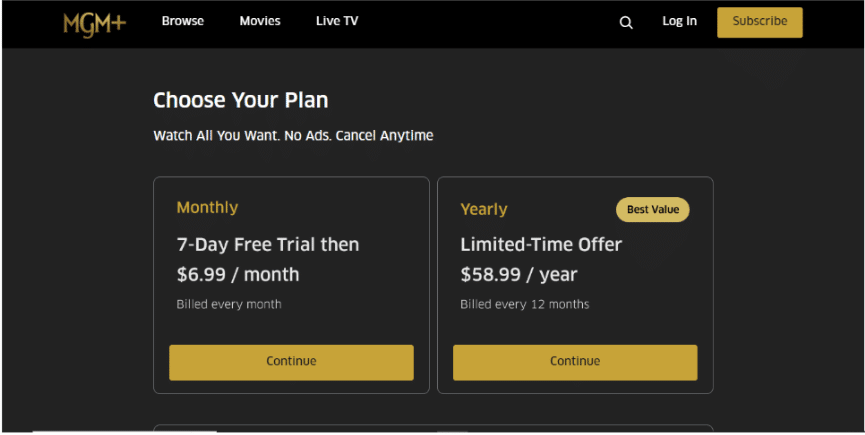 Choose The Subscription Plan You Prefer