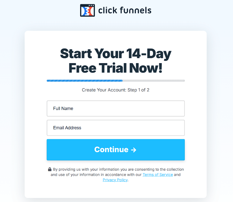 ClickFunnels Sign-up Page