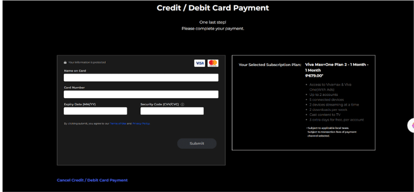 Fill Out Your Credit Card Details